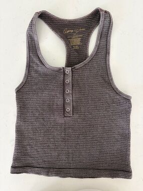 Brown Waffle Knit Racerback Tank